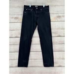 Edwin ED-80 Slim Tapered Selvedge Jeans Mens 33x32 Black Japanese Premium‎
